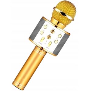 MIKROFON BEZPRZEWODOWY KARAOKE BLUETOOTH GŁOŚNIK XA042 ZŁOTY