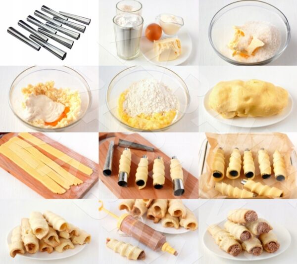 FOREMKI DO PIECZENIA RUREK Z KREMEM 10 SZTUK XJ5639