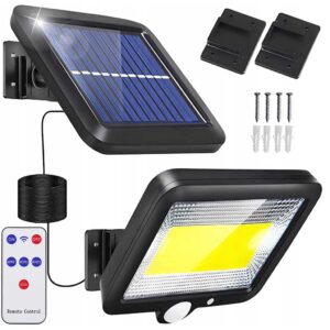 LAMPA SOLARNA Z CZUJNIKIEM RUCHU 100 LED + PILOT XJ4358