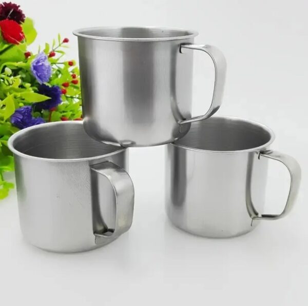 KUBEK STALOWY 13 CM Z UCHEM METALOWY TURYSTYCZNY - 1,33L XJ4972