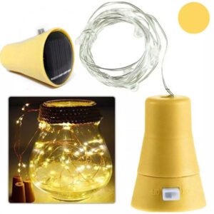 LAMPKI DRUCIK SOLAR 10 LED 1M KOREK DO BUTELKI LAMPKA  CIEPŁY BIAŁY XJ4663