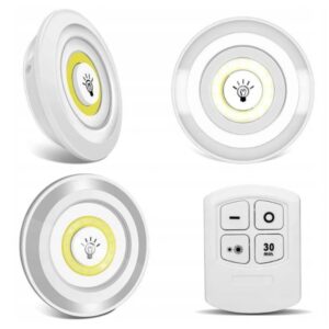 LAMPKA LED BEZPRZEWODOWA NA BATERIE 3 SZT + PILOT XA038