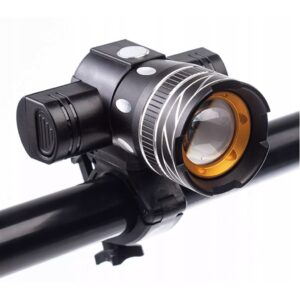 LAMPKA ROWEROWA LED T6 PRZÓD CZARNA XJ4635