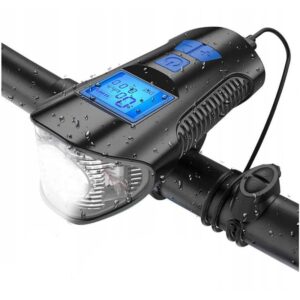 LAMPKA ROWEROWA LED LICZNIK PRĘDKOŚCIOMIERZ XJ3860