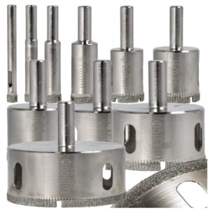 OTWORNICE DIAMENTOWE DO GRESU PŁYTEK SZKŁA 10 ELEMENTÓW  6-68 MM XJ5633