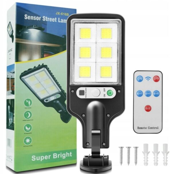 LAMPA ULICZNA SOLARNA  LED Z CZUJNIKIEM + PILOT XJ5640