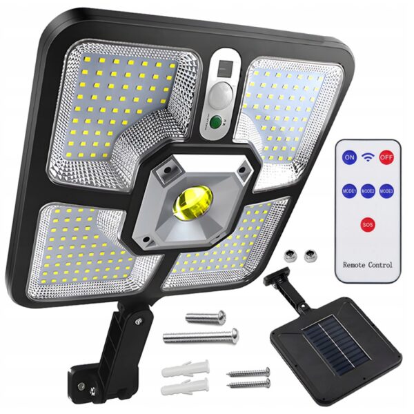 HALOGEN SOLAR LED + PILOT LAMPA SOLARNA MOCNA CZUJNIK RUCHU ZMIERZCHU XJ4935