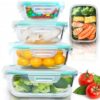 POJEMNIKI SZKLANE ŻAROODPORNE Z POKRYWĄ ZESTAW 4 SZTUKI LUNCH BOX XJ5898